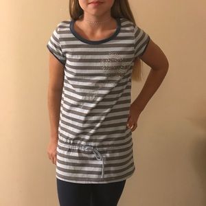 Longer Style Striped Shirt